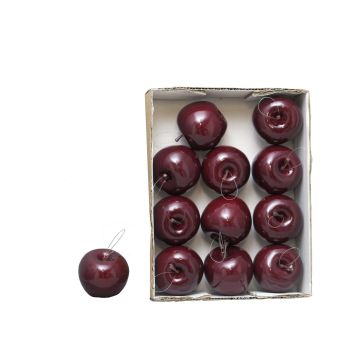 Artificial apples WENHENG, 12 pieces, shiny burgundy, Ø2.6"/6,5cm Artificial apples WENHENG, 12 pieces, shiny burgundy, Ø2.6"/6,5cm