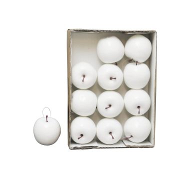 Artificial apples WENHENG, 12 pieces, shiny white, Ø3.1"/8cm Artificial apples WENHENG, 12 pieces, shiny white, Ø3.1"/8cm