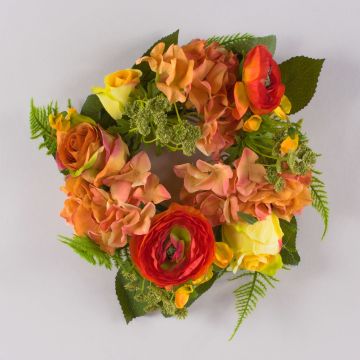 Summer wreath SUNA on rattan, orange-red, Ø12"/30cm