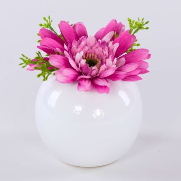 Faux Gerbera IMINA in a ceramic pot, pink-purple, 4.7"/12cm, Ø 6"/15cm Faux Gerbera IMINA in a ceramic pot, pink-purple, 4.7"/12cm, Ø 6"/15cm