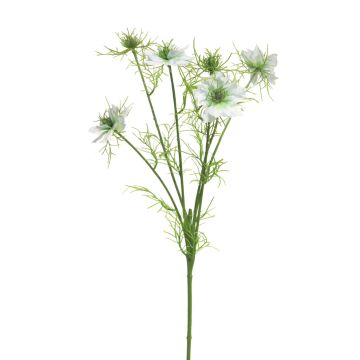 Artificial black cumin branch TIANKE, light blue, 26"/65cm