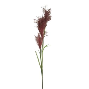 Artificial Pampas grass branch LINEN with panicles, burgundy, 5ft/145cm