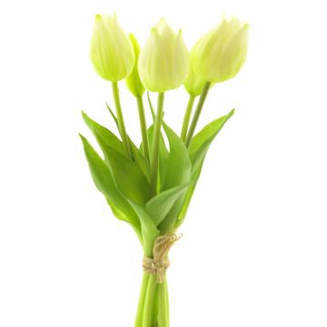 Artificial tulip bouquet LETISIA, white, 10"/25cm