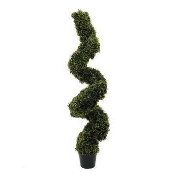 Plastic Boxwood spiral topiary FRITZ, 5ft/150cm Plastic Boxwood spiral topiary FRITZ, 5ft/150cm