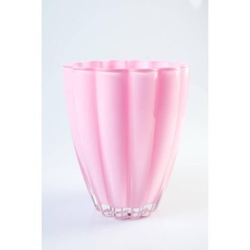 BEA glass flower vase, pink, 17cm, Ø14cm