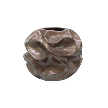 Design planter VEGA, brown, 13"/32cm, Ø17"/42cm