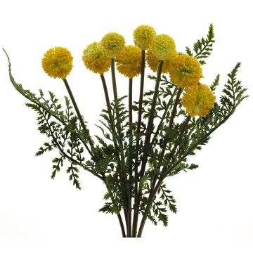 Artificial Craspedia arrangement MANXIA with fern, spike, yellow, 16"/40cm Artificial Craspedia arrangement MANXIA with fern, spike, yellow, 16"/40cm