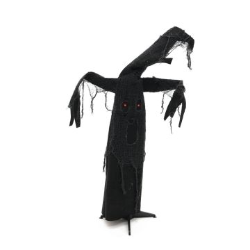 Halloween decoration tree NOZZY with eerie laugh / moving function, black, LEDs, 115cm