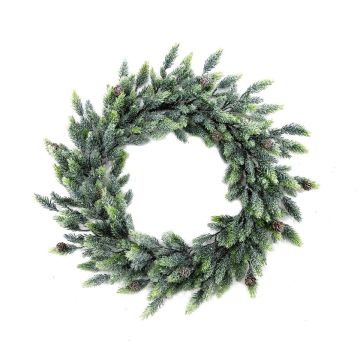 Decorative wreath spruce NAGORI with cones, frosted, Ø22"/55cm Decorative wreath spruce NAGORI with cones, frosted, Ø22"/55cm