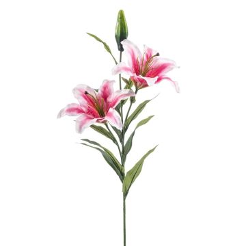 Decorative branch Tiger lily RAISA, fuchsia-white, 33"/85cm, Ø6.7"-7.1"/17-18cm