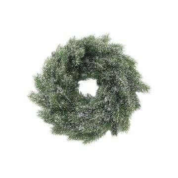 Plastic fir wreath MILTON, snow-covered, white, Ø18"/45cm