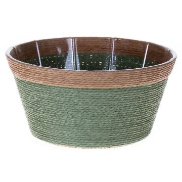 Plant basket NERIONKO, green-beige, 4"/10cm, Ø7"/19cm Plant basket NERIONKO, green-beige, 4"/10cm, Ø7"/19cm