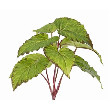 Artificial leaf begonia KATRICE on a stem, flame-retardant, green, 10"/25cm