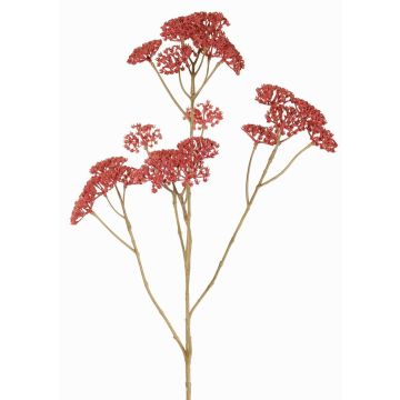 Decorative yarrow branch ORTEGA, dusky pink, 30"/75cm, Ø2.8"-5.1"/7-13cm