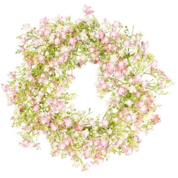 GERSAN decorative gypsophila wreath, pink-white, Ø30cm