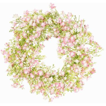 Decorative gypsophila wreath GERSAN, pink-white, Ø12"/30cm Decorative gypsophila wreath GERSAN, pink-white, Ø12"/30cm