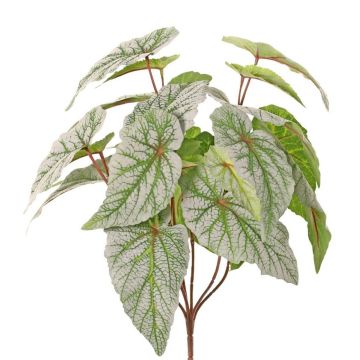 Artificial leaf begonia DIKTIS on a stem, green-grey, 14"/35cm