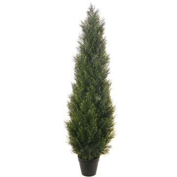 Artificial thuja ODINE in decorative pot, crossdoor, green, 150cm