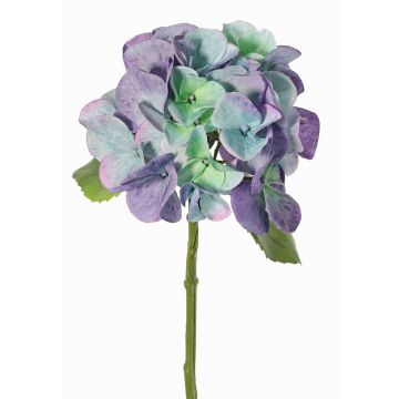 Artificial hydrangea CHIDORI, purple-blue-green, 30cm, Ø13cm