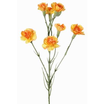 Artificial carnation branch PIARA, orange-yellow, 60cm, Ø3–5cm