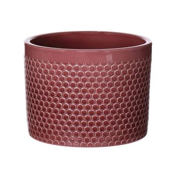 Ceramic plant pot CINZIA, dot pattern, merlot red, 7"/17,5cm, Ø7"/19cm Ceramic plant pot CINZIA, dot pattern, merlot red, 7"/17,5cm, Ø7"/19cm