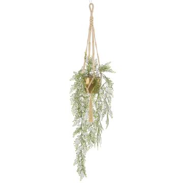 Artificial maidenhair fern hanging basket ATHELSTAN, golden ceramic pot, green, 3ft/105cm Artificial maidenhair fern hanging basket ATHELSTAN, golden ceramic pot, green, 3ft/105cm