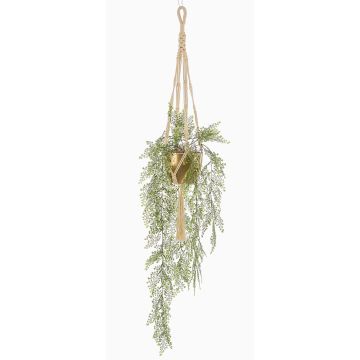 Artificial maidenhair fern hanging basket ATHELSTAN, golden ceramic pot, green, 3ft/105cm