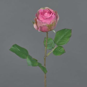 Artificial rose POPI, fuchsia-green, 22"/55cm