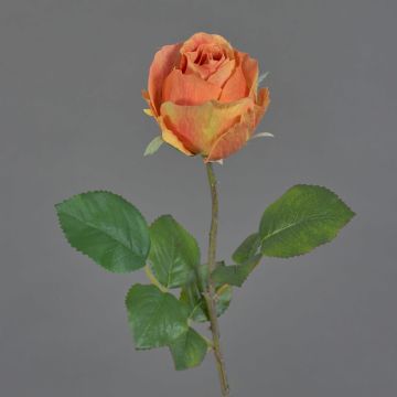 Artificial rose POPI, orange-pink, 22"/55cm