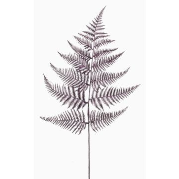 Decorative sword fern leaf WYATT, metallic violet, 31"/80cm