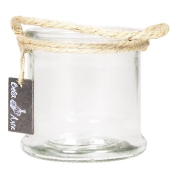 ZULAI candle jar, with handle, clear, 12cm, Ø13cm