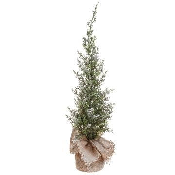 Artificial cedar ANGARA in jute bag, snow-covered, green-white, 24"/60cm Artificial cedar ANGARA in jute bag, snow-covered, green-white, 24"/60cm