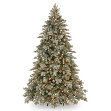 Fake Christmas tree PARIS SPEED, LEDs, frosted, blue, 7ft/210cm, Ø 5ft/155cm