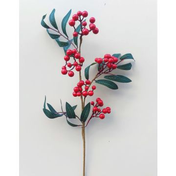 Plastic rowan branch BERNFRIEDE with fruits, red, 22"/55cm Plastic rowan branch BERNFRIEDE with fruits, red, 22"/55cm