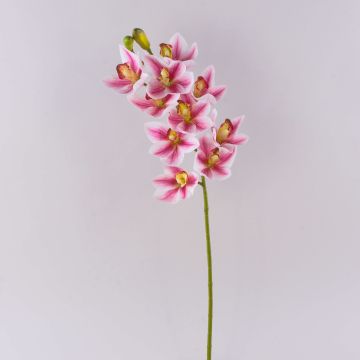 Artificial Cymbidium orchid branch LANAKILA, fuchsia-white, 28"/70cm, Ø3.5"/9cm Artificial Cymbidium orchid branch LANAKILA, fuchsia-white, 28"/70cm, Ø3.5"/9cm