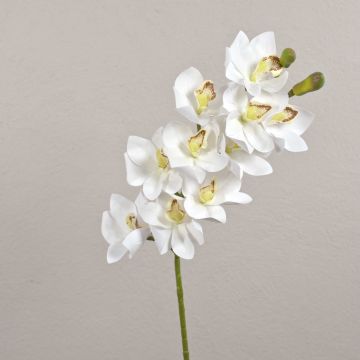 Artificial Cymbidium orchid branch LANAKILA, white, 28"/70cm, Ø3.5"/9cm Artificial Cymbidium orchid branch LANAKILA, white, 28"/70cm, Ø3.5"/9cm