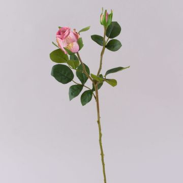 Artificial rose RENESMEE, pink, 45cm, Ø6cm