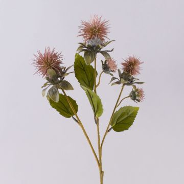 Plastic safflower flower branch VALDISOLI, dry look, dusky pink, 22"/55cm Plastic safflower flower branch VALDISOLI, dry look, dusky pink, 22"/55cm
