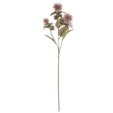 Plastic safflower flower branch VALDISOLI, dry look, dusky pink, 22"/55cm Plastic safflower flower branch VALDISOLI, dry look, dusky pink, 22"/55cm