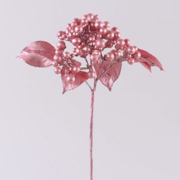 Decorative elderberry branch VIKTORINE with berries, metallic rose gold, 12"/30cm Decorative elderberry branch VIKTORINE with berries, metallic rose gold, 12"/30cm
