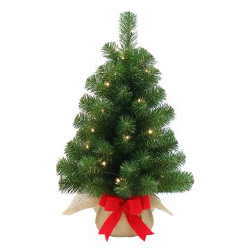 Fake Xmas tree WARSAW, jute bag in natural, LEDs, 24"/60cm, Ø 16"/40cm Fake Xmas tree WARSAW, jute bag in natural, LEDs, 24"/60cm, Ø 16"/40cm