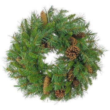 Fir wreath ALFRED with cones, Ø20"/50cm, hardly inflammable, weather-resistant