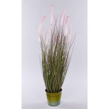 Artificial fountain grass SVERRE with panicles, zinc pot, pink-green, 31"/80cm Artificial fountain grass SVERRE with panicles, zinc pot, pink-green, 31"/80cm