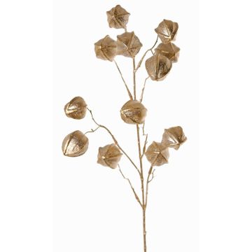 Decorative Physalis branch DUGONG with berries, gold, 35"/90cm Decorative Physalis branch DUGONG with berries, gold, 35"/90cm
