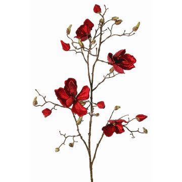 Velvet magnolia branch JACKA, red, 3ft/105cm