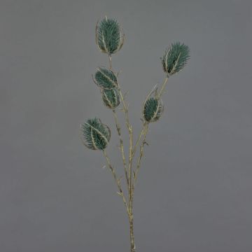 LORISU artificial wild teasel branch, petrol green, 65cm, Ø3-4cm