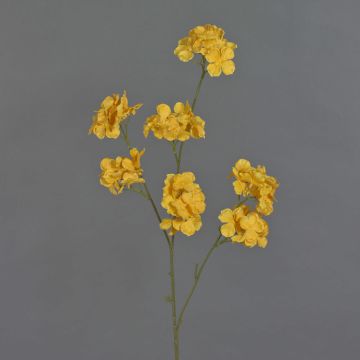 Artificial hydrangea branch OLYMPUS, ochre yellow, 31"/80cm, Ø3.5"/9cm Artificial hydrangea branch OLYMPUS, ochre yellow, 31"/80cm, Ø3.5"/9cm