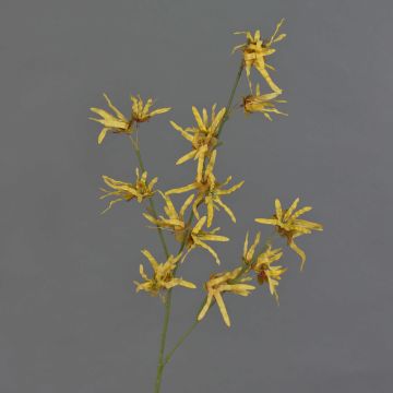 Artificial witch hazel branch ORAFA with flowers, ochre yellow, 80cm, Ø4–8cm