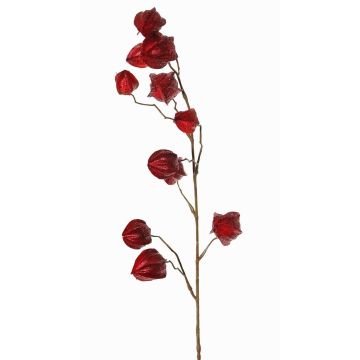Artificial physalis branch AINOS, fruits, glitter, burgundy, 31"/80cm Artificial physalis branch AINOS, fruits, glitter, burgundy, 31"/80cm