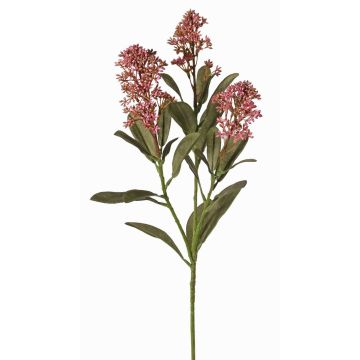 Artificial skimmia branch LAUSANA with flowers, mauve, 26"/65cm, Ø2.8"/7cm Artificial skimmia branch LAUSANA with flowers, mauve, 26"/65cm, Ø2.8"/7cm